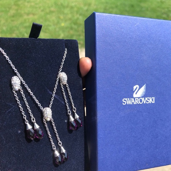 Swarovski amethyst drop earrings - Picture 5 of 13